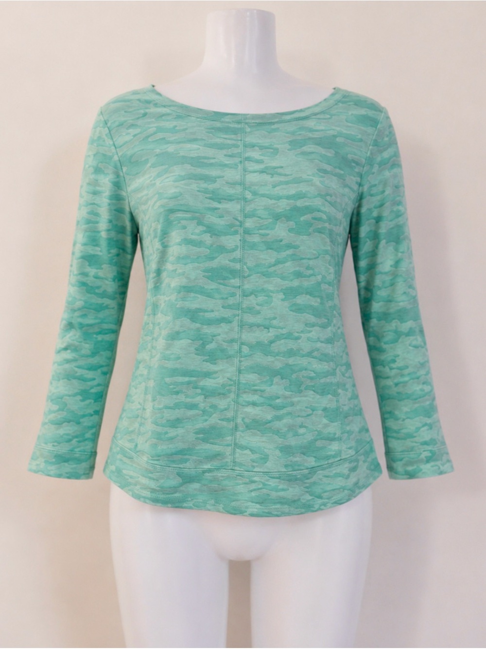 Teal/Mint Camouflage Long-Sleeve Top